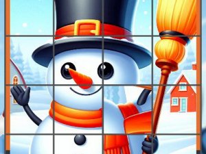 Happy Snowman Puzzle Game